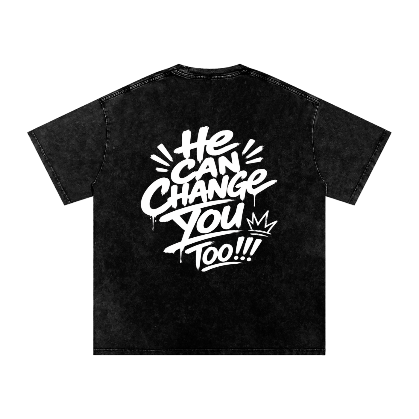 "God Changed Me" Snow Washed Oversized Cotton T-Shirt