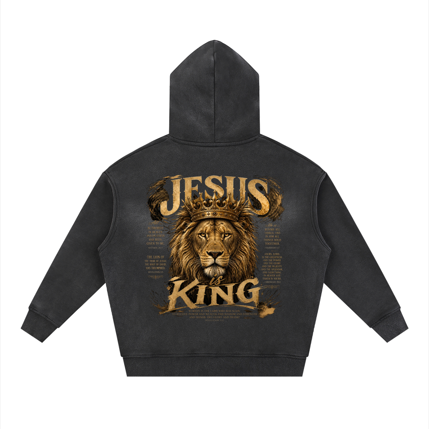 "Jesus is King" Sunfade Boxy Fleece Hoodie