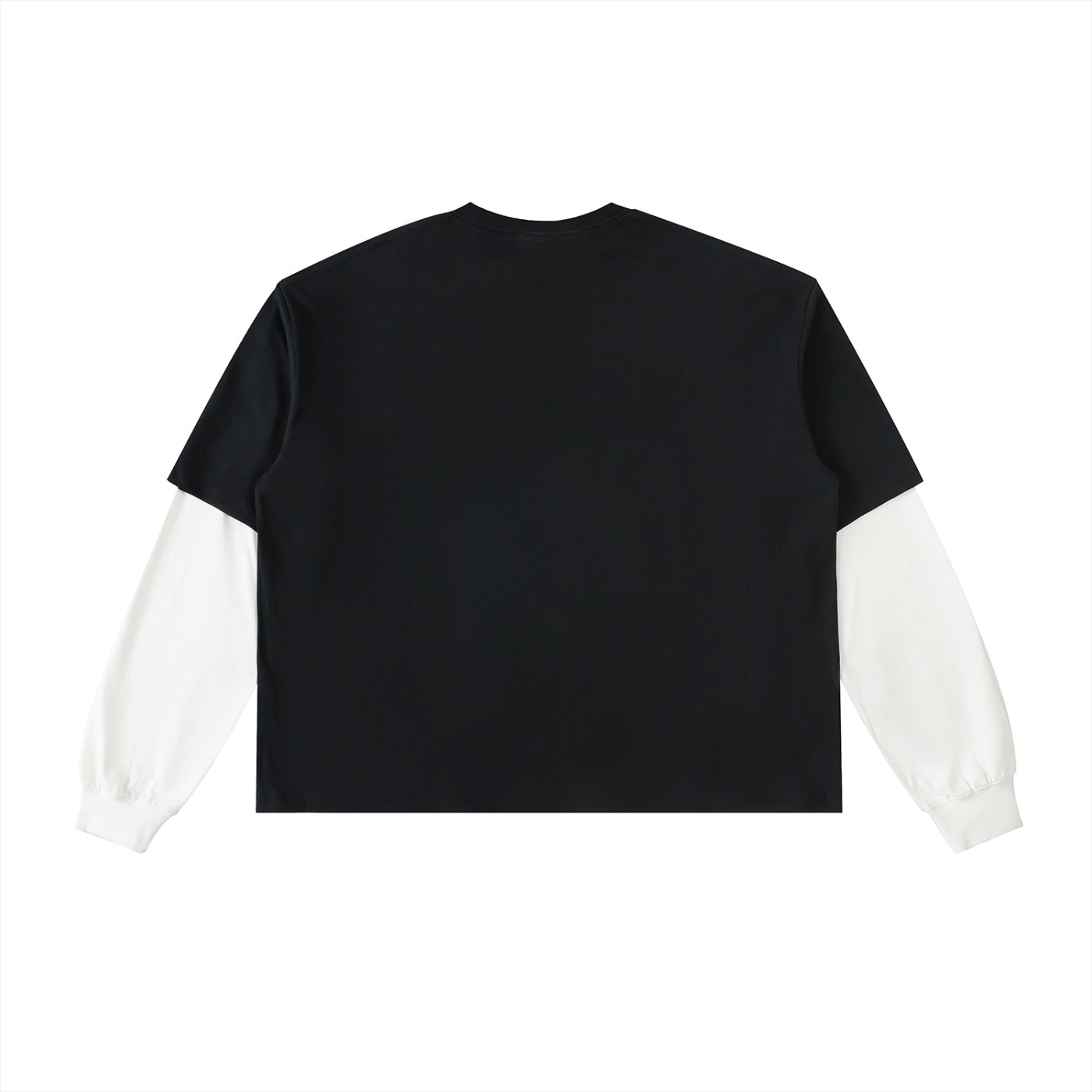 "Jesus Christ" Layered Contrast Sleeve Cotton T-Shirt