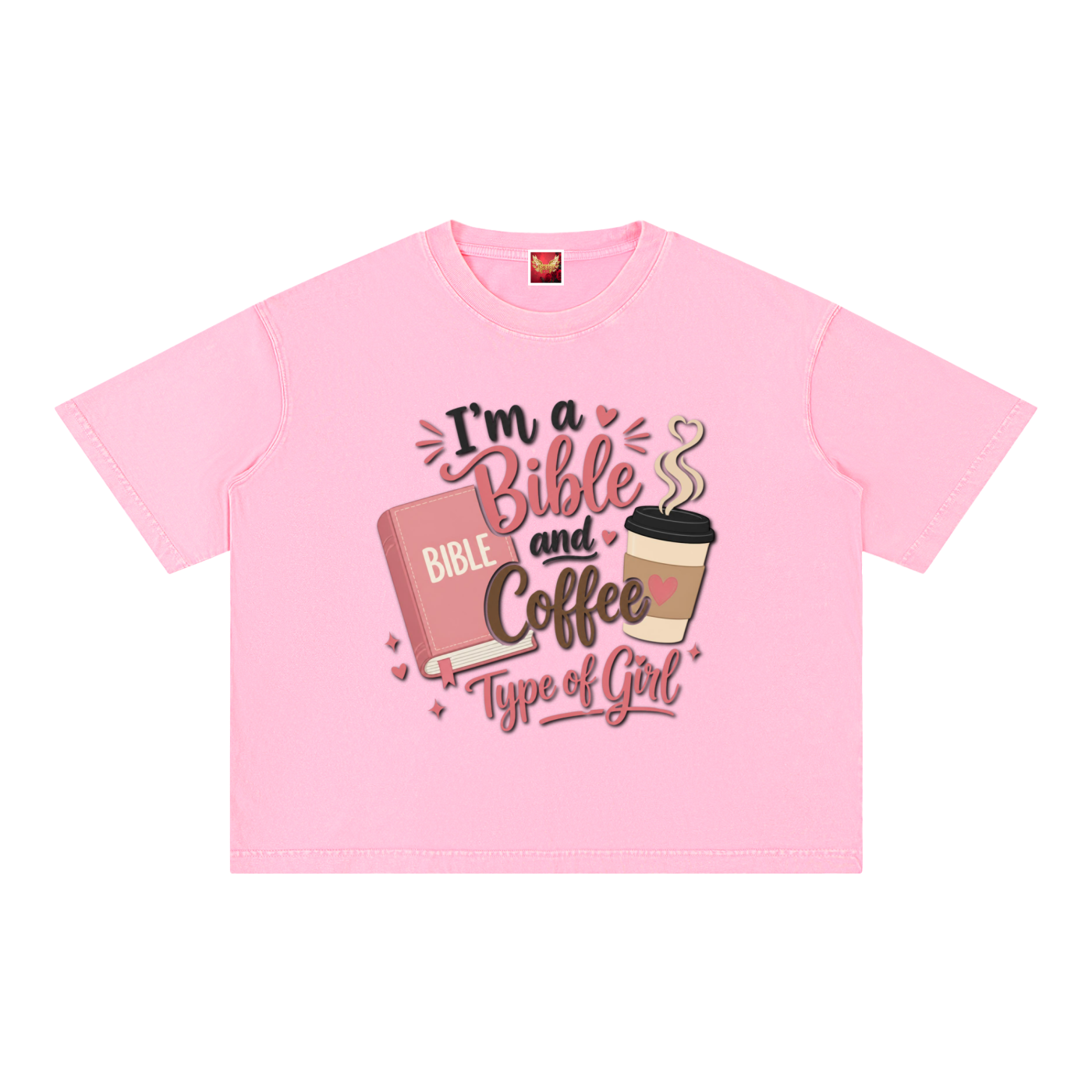 Coffee & Bible Mineral Wash Boxy Cotton T-Shirt