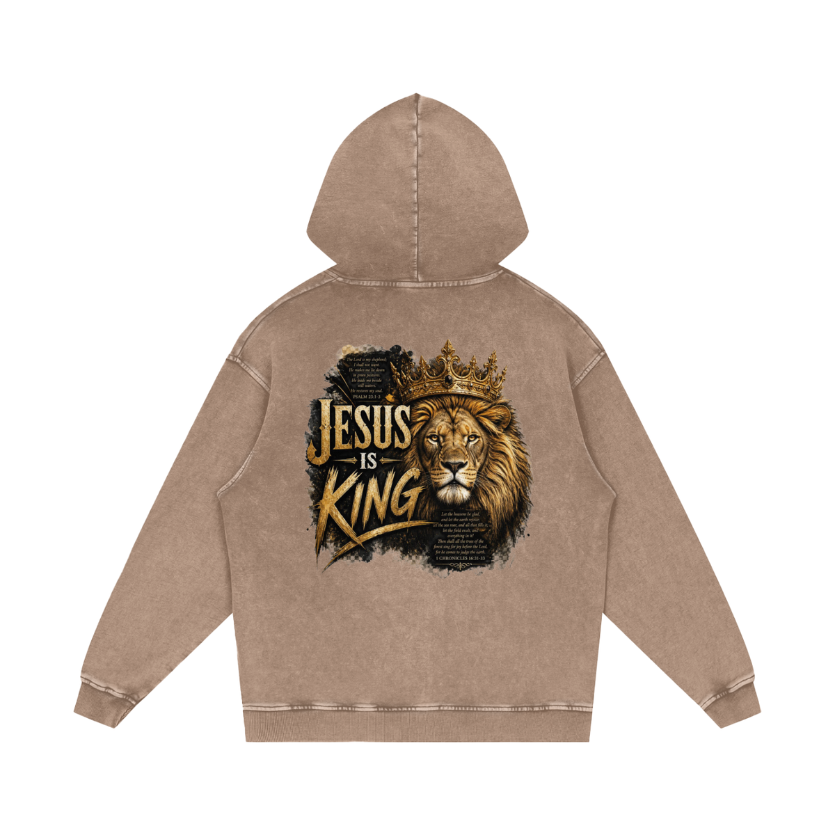 "Jesus is King" Snow Washed Loose Cotton Hoodie