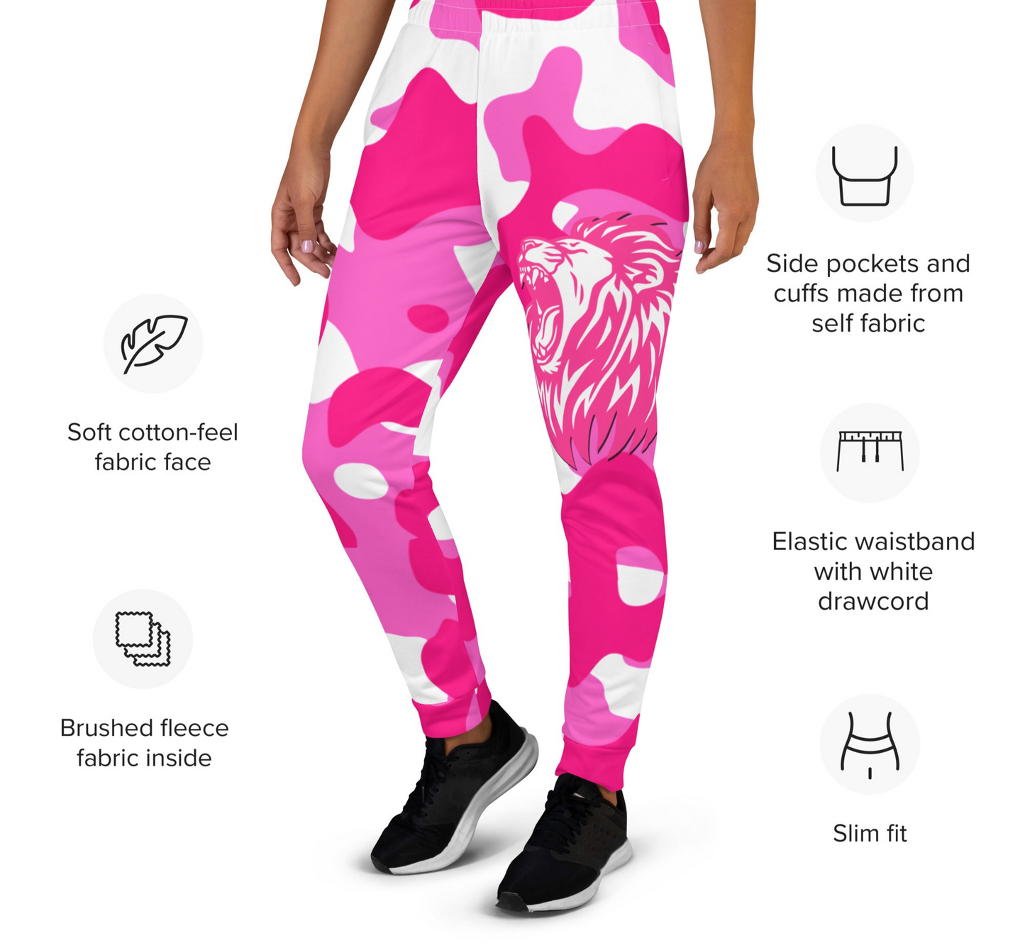 Pink Army Fatigue "Lion of Judah" Women's Joggers