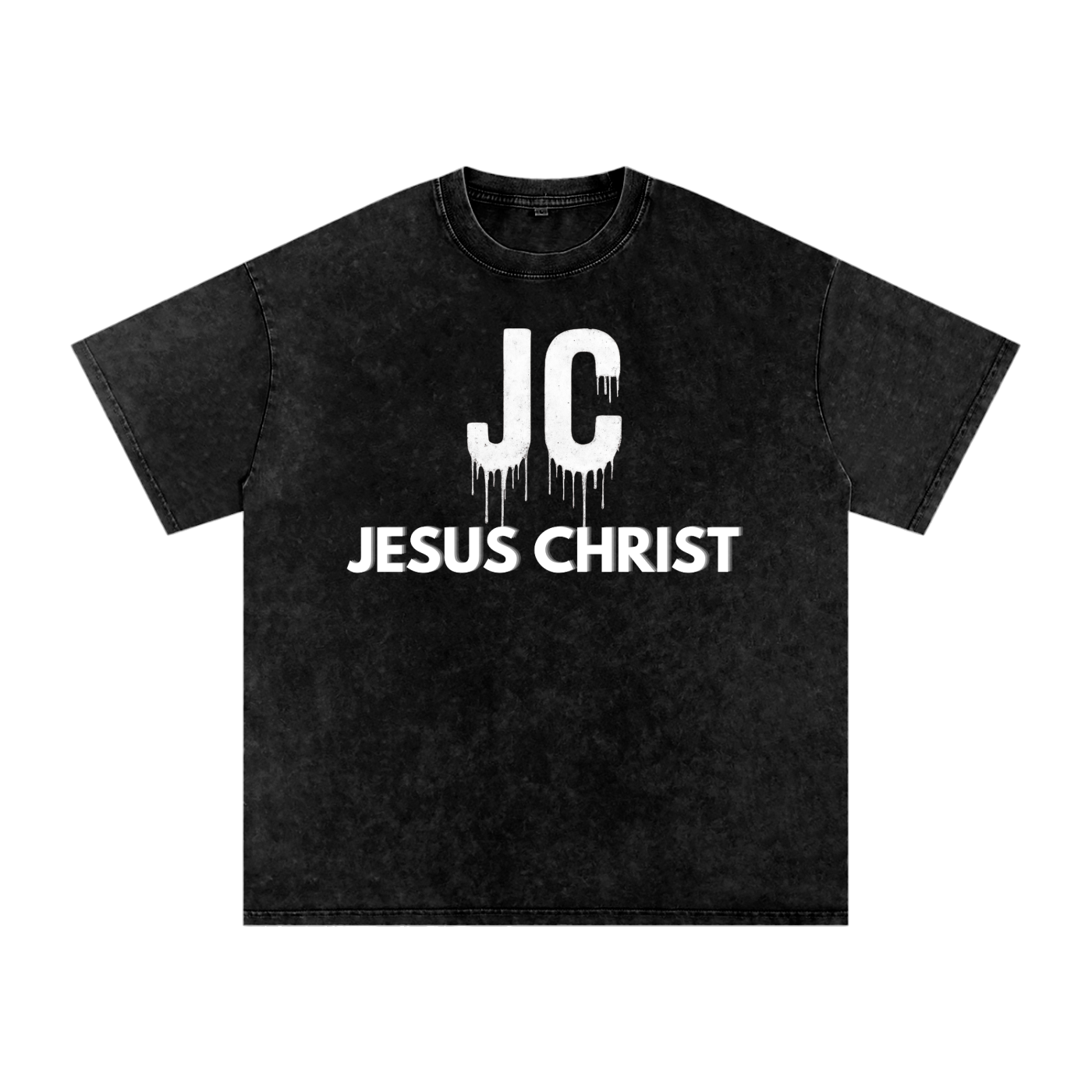 Men's JESUS CHRIST Snow Washed Oversized Cotton T-Shirt