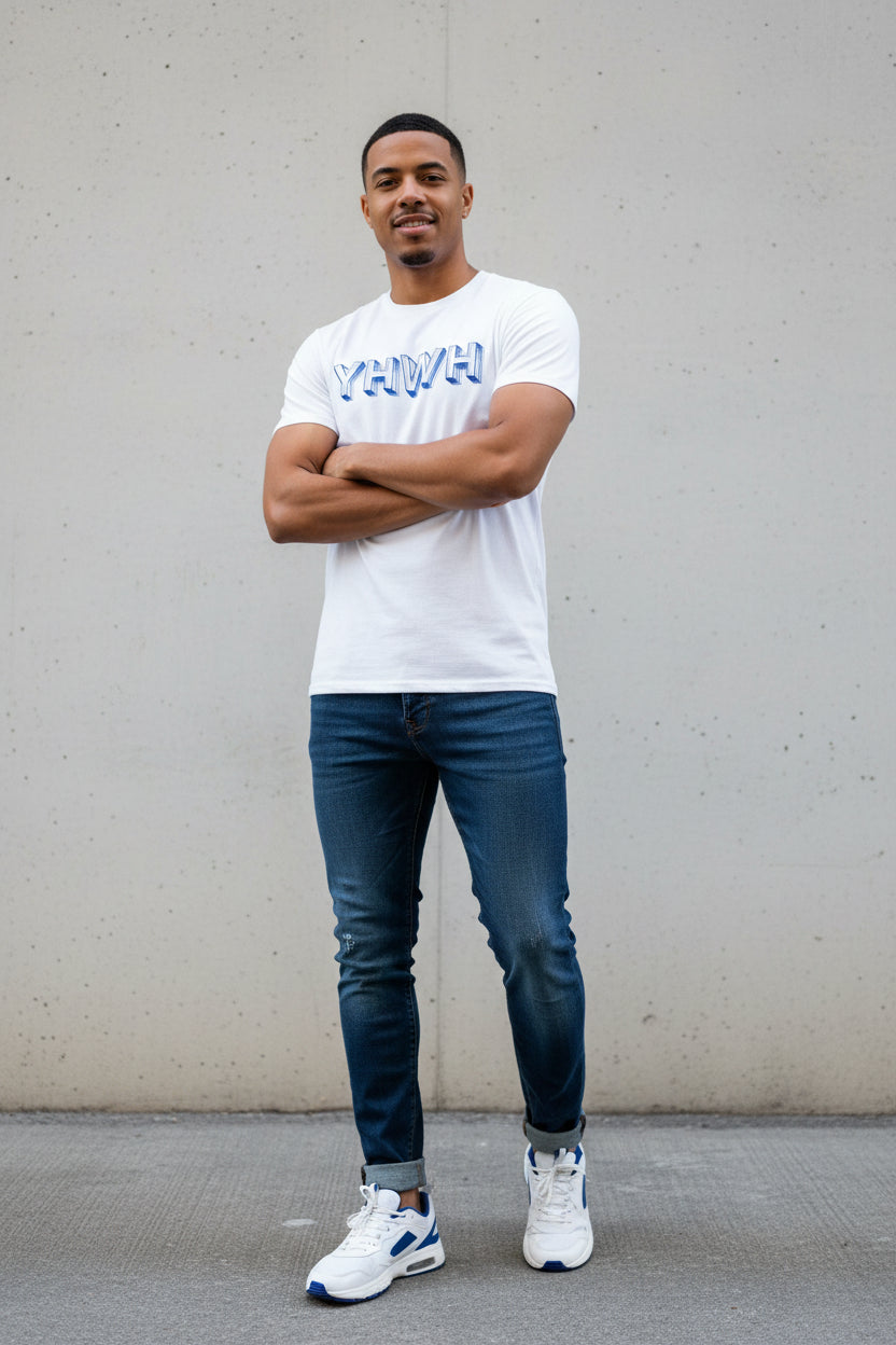 Men's YHWH tee (blue)