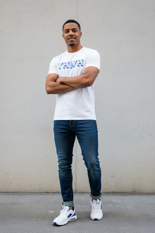 Men's YHWH tee (blue)
