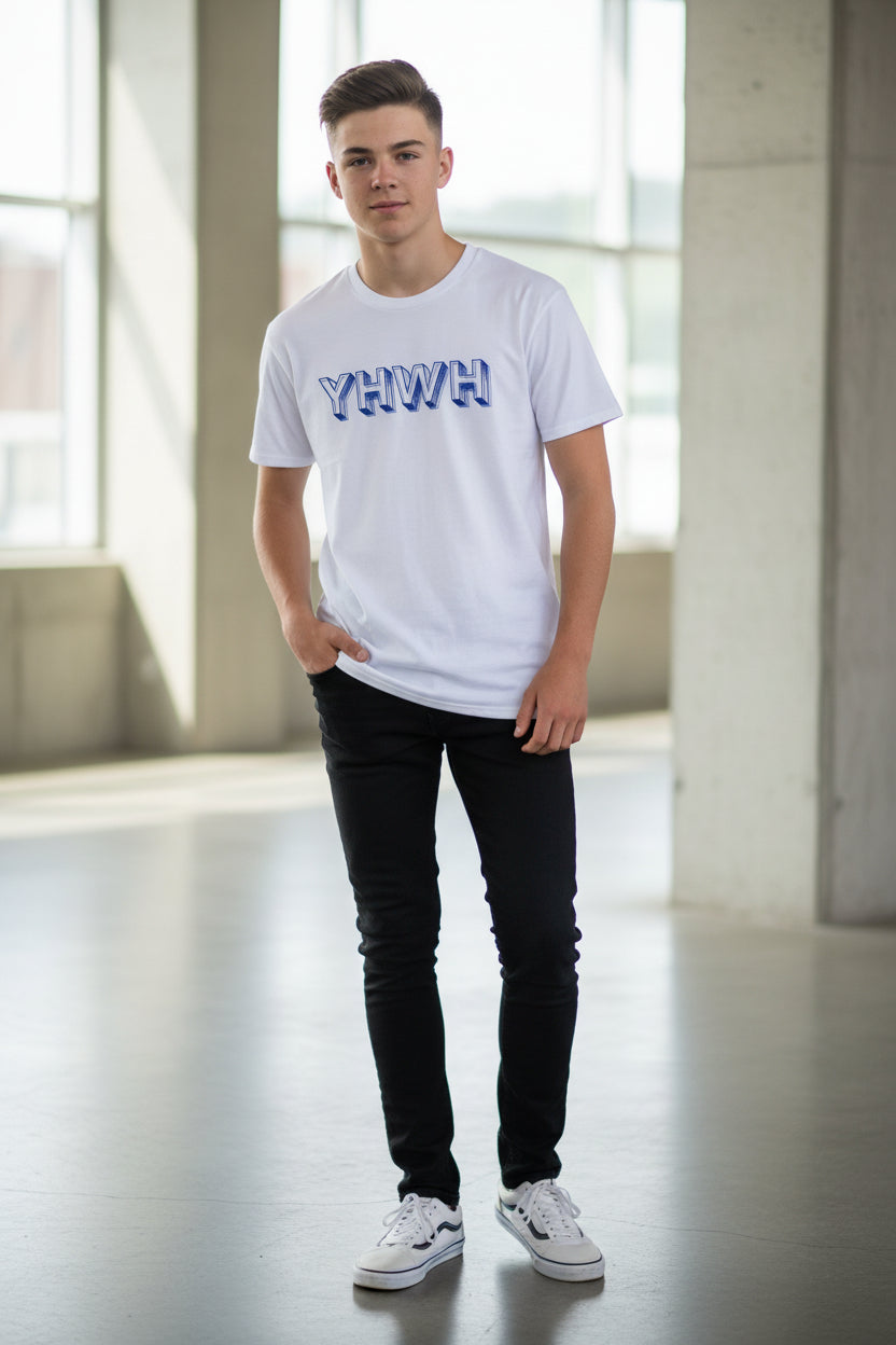 Men's YHWH tee (blue)