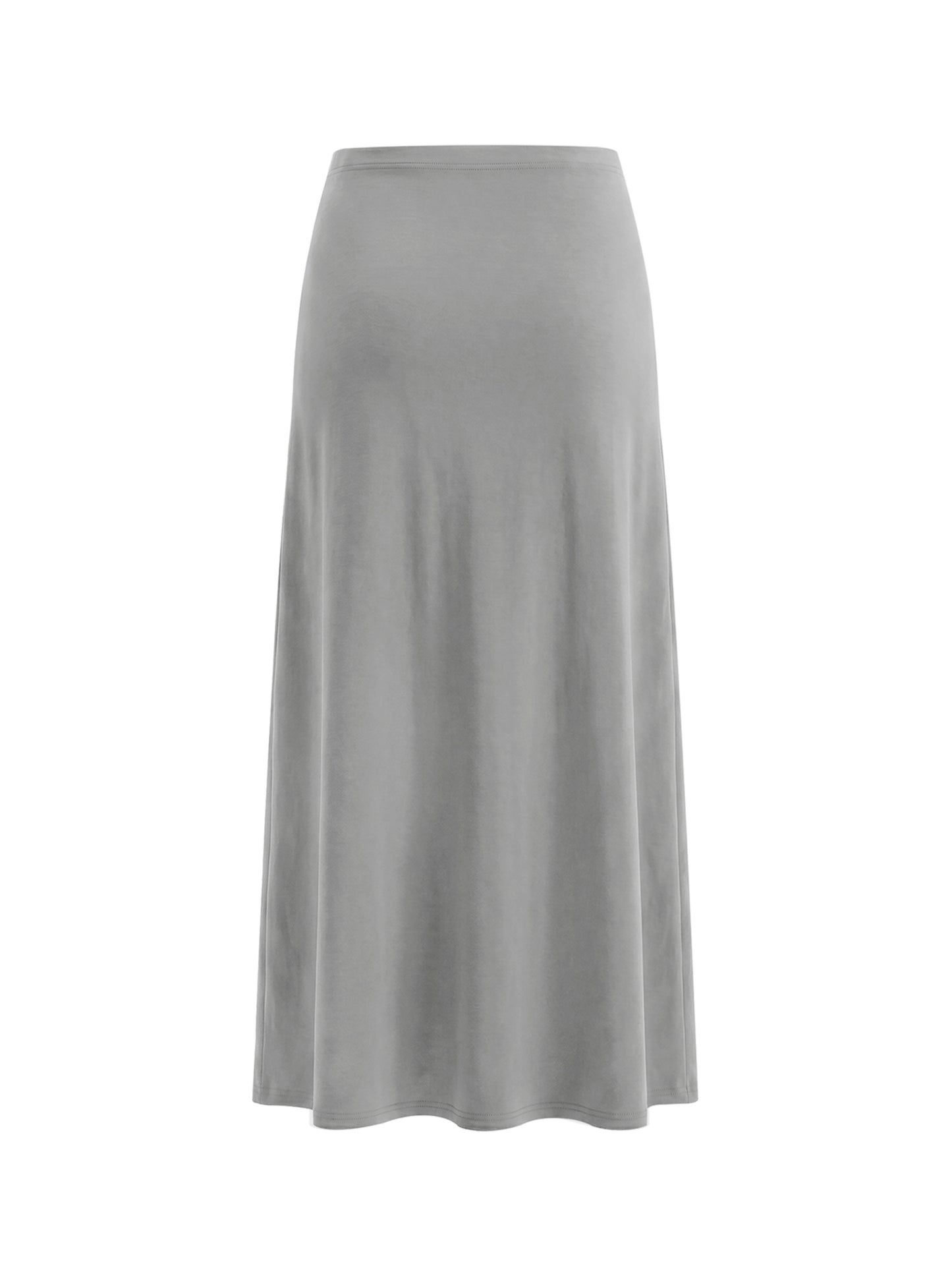 Women's Solid Color Knit Maxi Skirt (Gray)