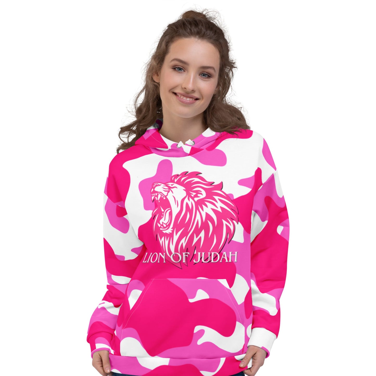 Pink Army Fatigue "Lion of Judah" Women's Hoodie