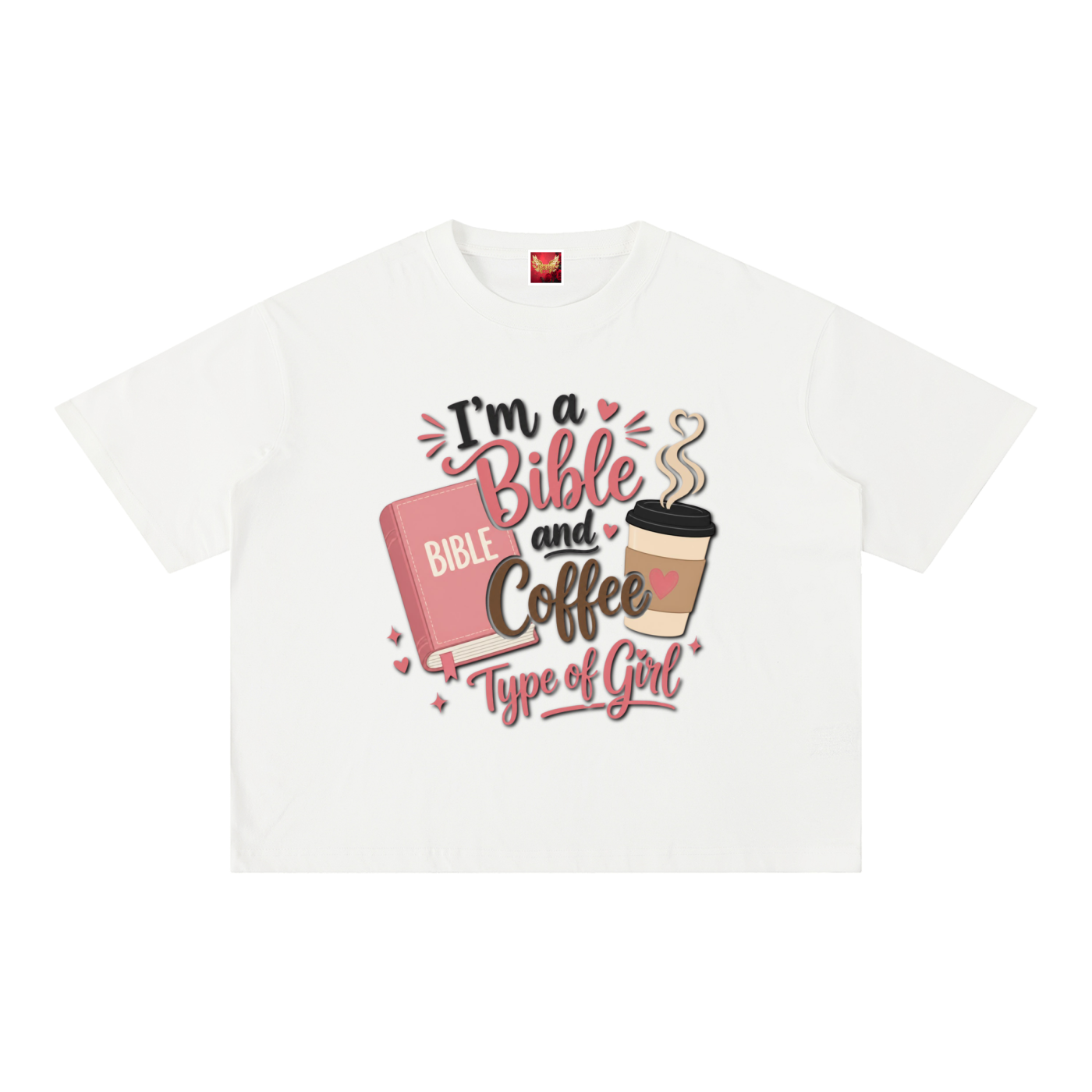 Bible & Coffee Mineral Wash Boxy Cotton T-Shirt