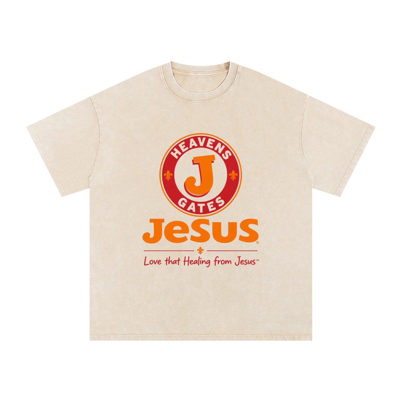 Love that Healing from Jesus" Snow Washed Oversized Cotton T-Shirt