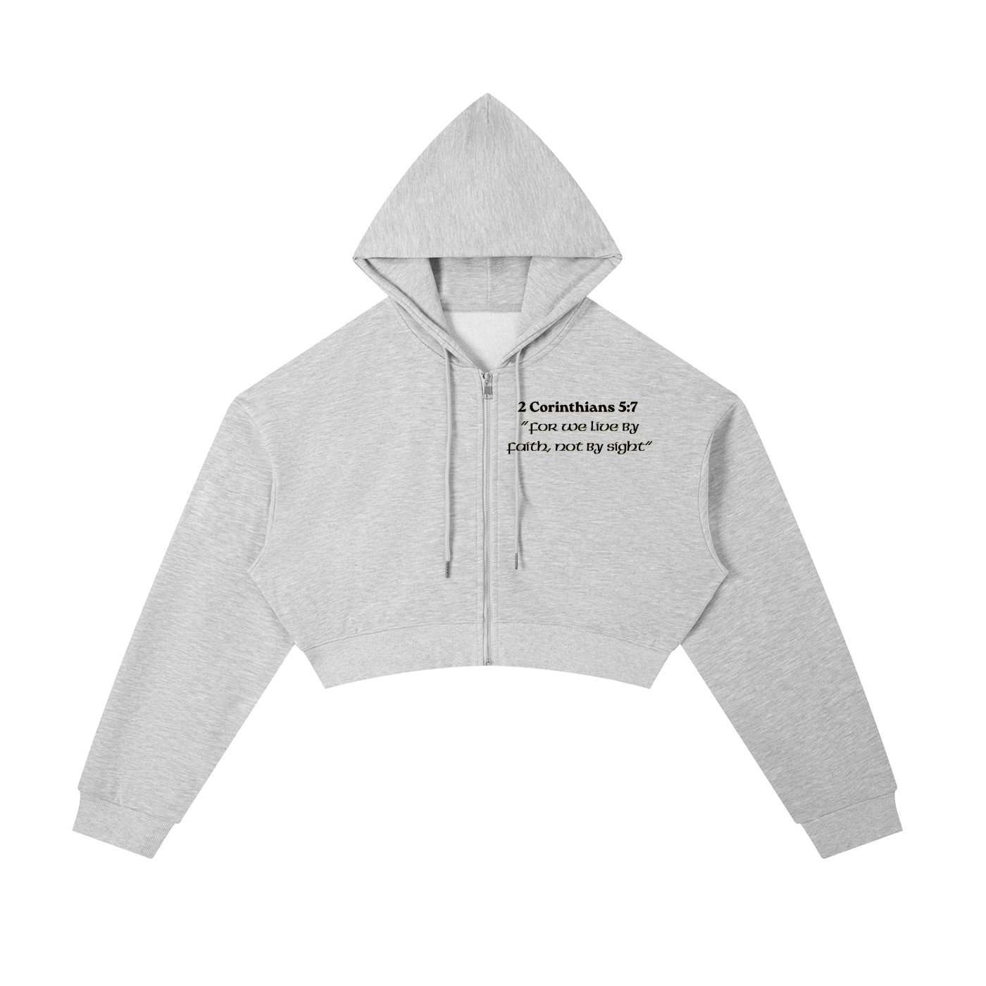 "Faith in Jesus"  Cropped Zip-Up Hoodie