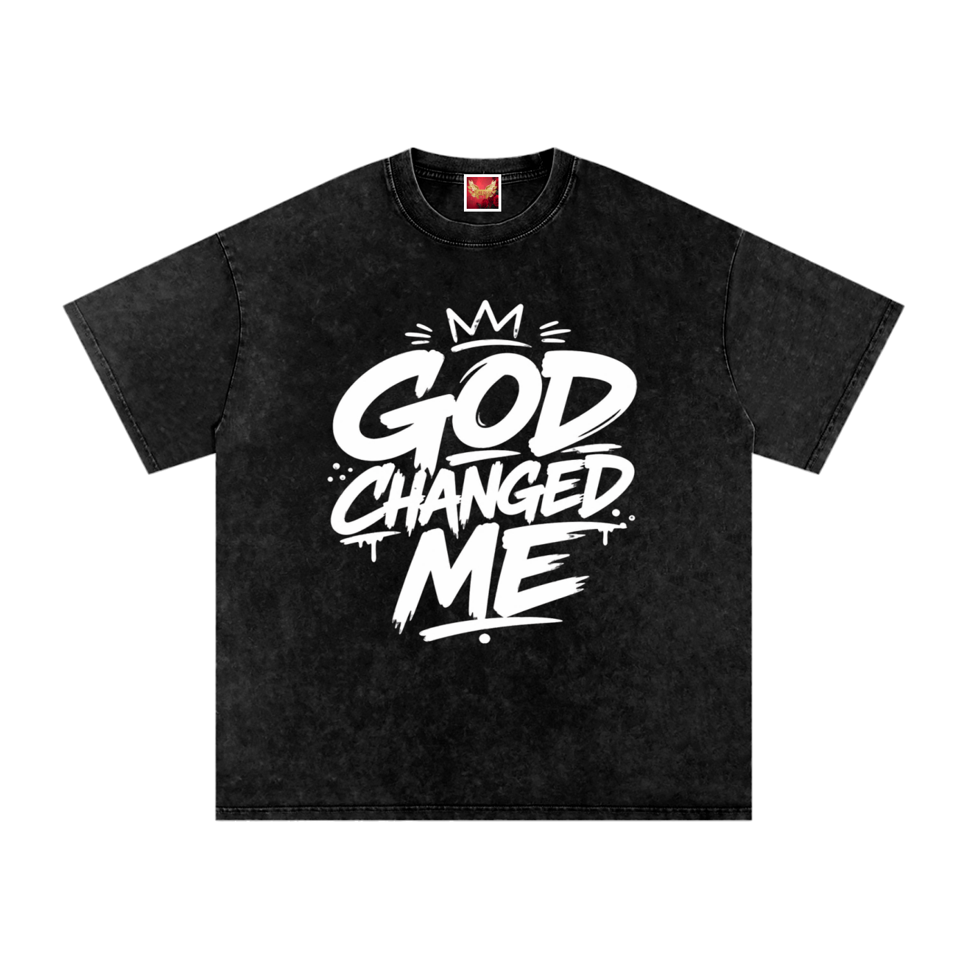 "God Changed Me" Snow Washed Oversized Cotton T-Shirt