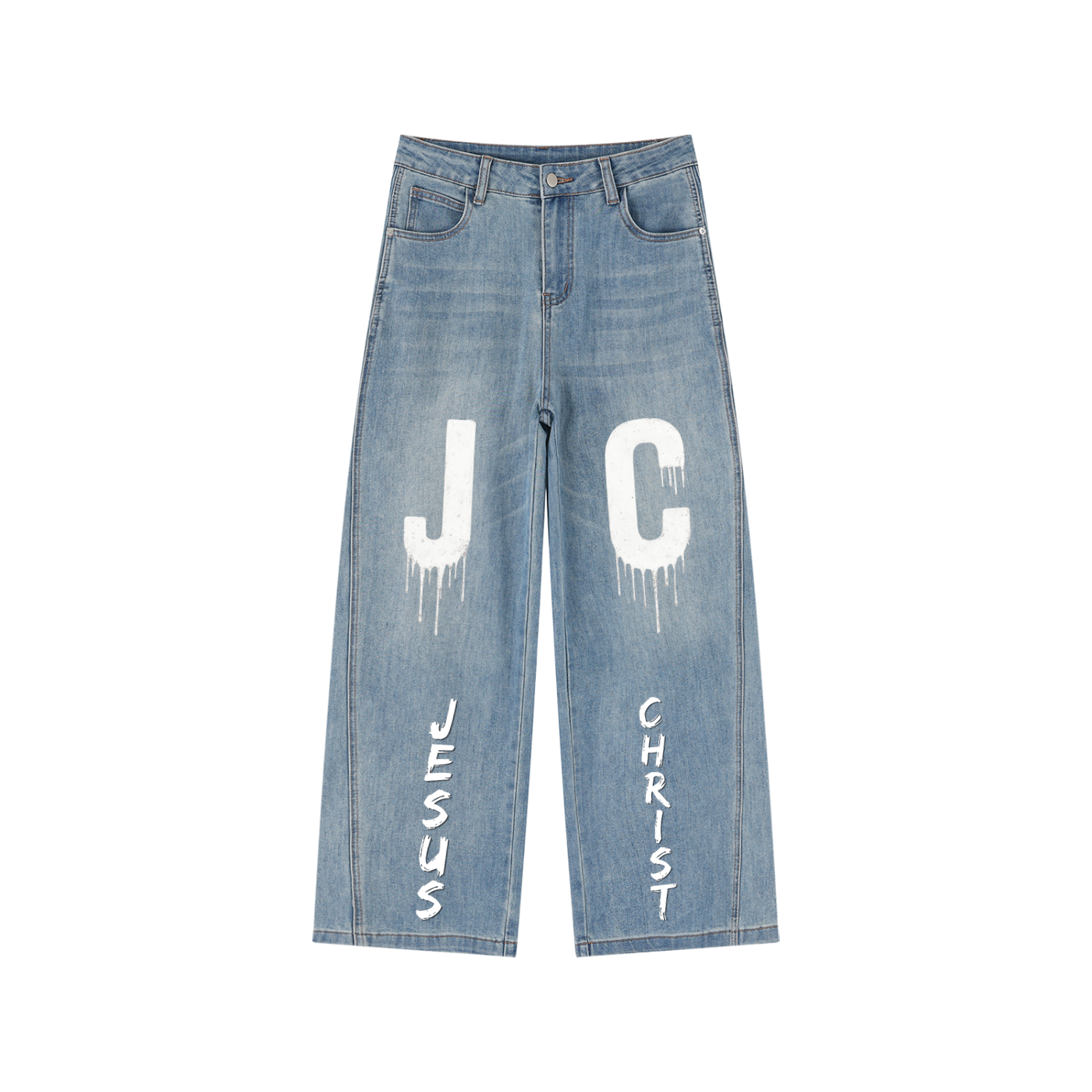 Women’s JESUS CHRIST Vintage Wash High Rise Wide Leg Jeans