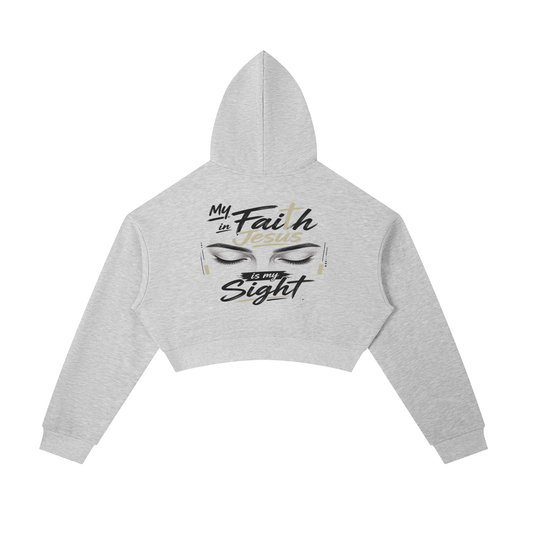 "Faith in Jesus"  Cropped Zip-Up Hoodie