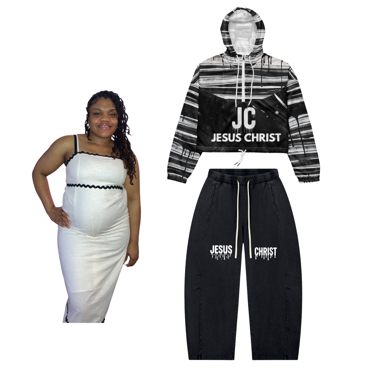 Women’s "JESUS CHRIST" cropped windbreaker