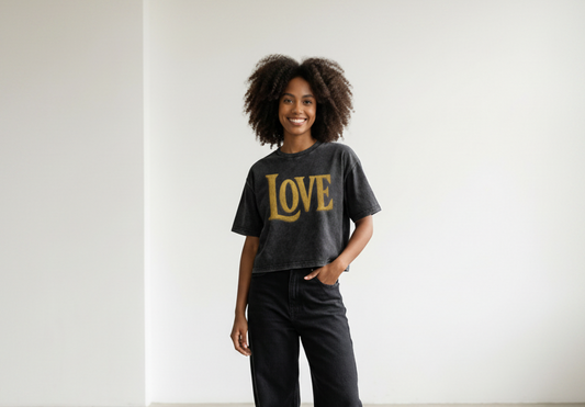 LOVE Mineral Wash Boxy Cotton T-Shirt